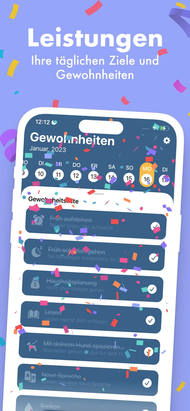 Deine Gewohnheitensammlung — Habitbybit