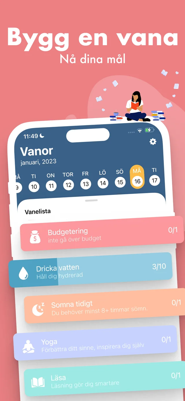 Följ dina dagliga vanor — Habitbybit